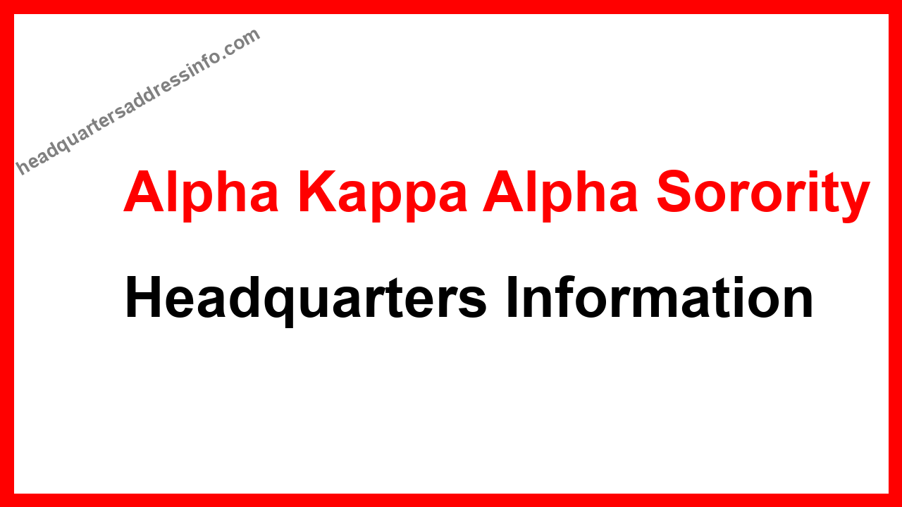 Alpha Kappa Alpha Sorority Inc Headquarters