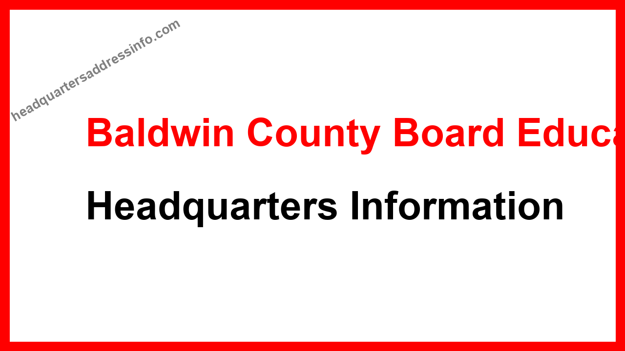 Baldwin County Board Education Headquarters